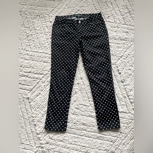 Lauren by Ralph Lauren black with white polka dots ankle pants, size 2P
